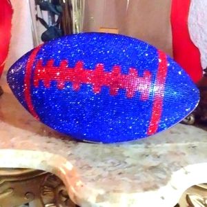 🆕 🏈 ⭐ Football  Shaped Clutch/Purse/ Blue & Red